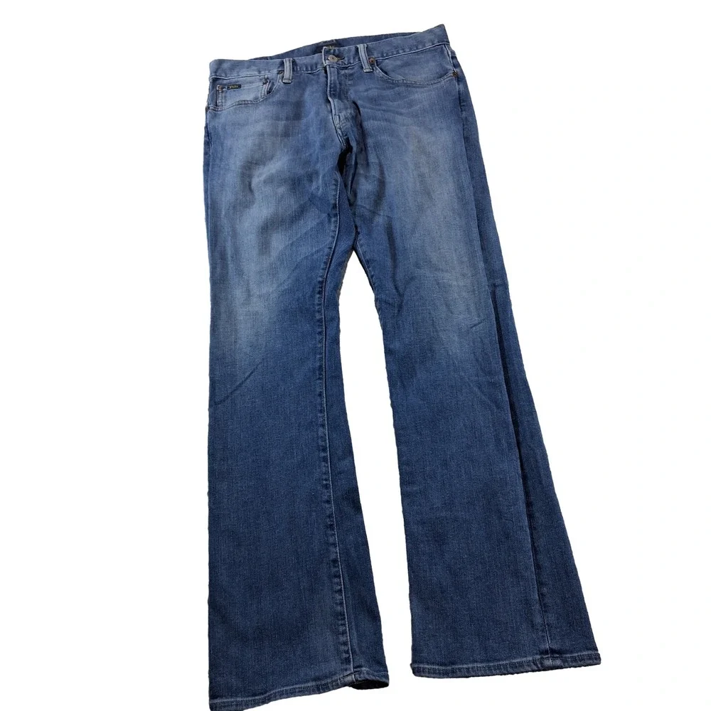 Polo Ralph Lauren Bootcut Jeans Mens 32x32 Blue Mid Wash Stretch Denim